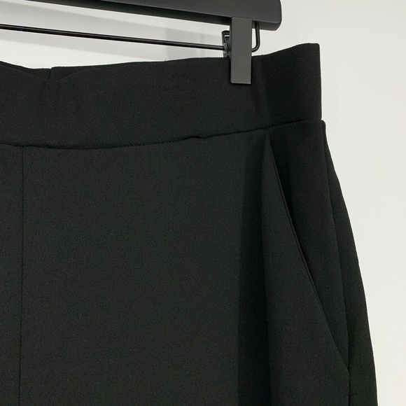 Ashley Stewart Pants Black Wide Leg Pull On Stretch - Picture 4 of 7